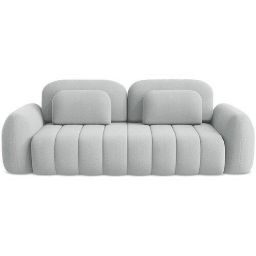 Makamii Svijetlo siva sklopiva/s prostorom za odlaganje sofa od boucl&amp;eacute; tkanine 266 cm Pele &amp;ndash; Slike