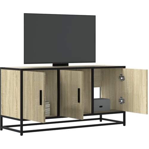 TV ormarić Sonoma hrast 100x35x50 cm Konstruirano drvo i metal Cene