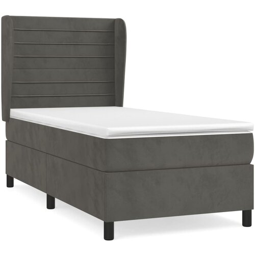Maison Chic Box spring postelja - Vzmetna postelja z vzmetnico temno siva 90x200 cm žamet SL14156, (21904225) Slike