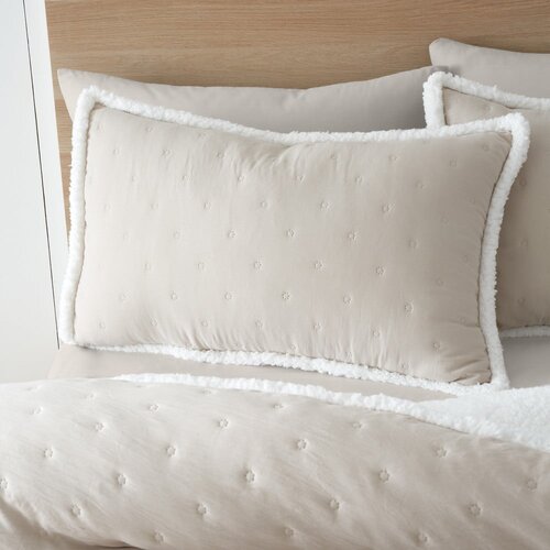 Catherine Lansfield Krem posteljina za bračni krevet od sherpa flisa 200x200 cm Cosy Nori &amp;ndash; Slike