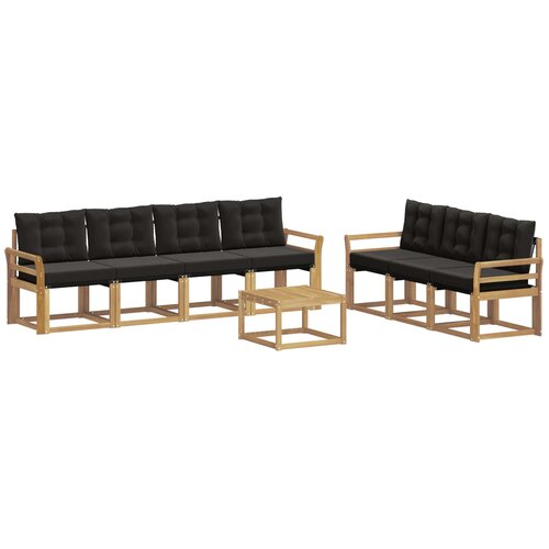 vidaXL Zunanja garnitura za sedenje z blazino 8 pcs Bela in črna, (5000282336) Cene