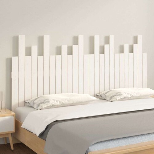 VidaXL zidno uzglavlje bijelo 159,5x3x80 cm od masivne borovine Slike