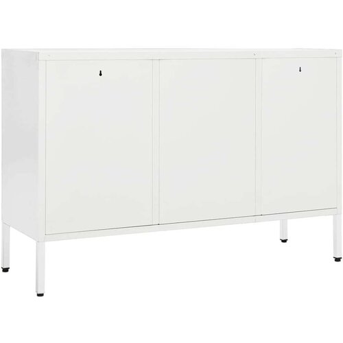 VidaXL Stranska omarica bela 105x35x70 cm jeklo in kaljeno steklo Slike