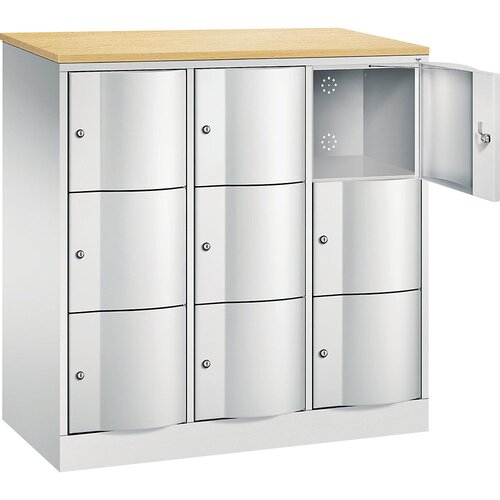 C+P Omara s predelki z zaklepanjem RESISTO, VxŠxG 1255 x 1150 x 540 mm, 9 predelkov, svetlo siva RAL 7035 / svetlo siva RAL 7035 Cene