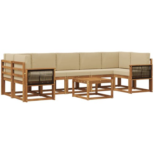 vidaXL Zunanja garnitura za sedenje z blazino 6 pcs Naravna, (5000280939) Cene