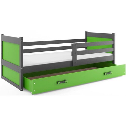 Rico Drveni dječji krevet - sivi - zeleni - 200*90cm Slike