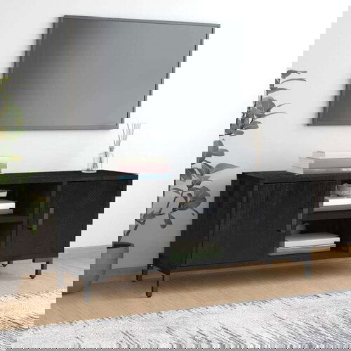 TV ormarić crni 110 x 35 x 48 cm od masivne borovine Cijene