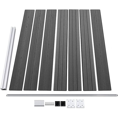  Set panela za ogradu WPC 699 x 146 cm crni Slike