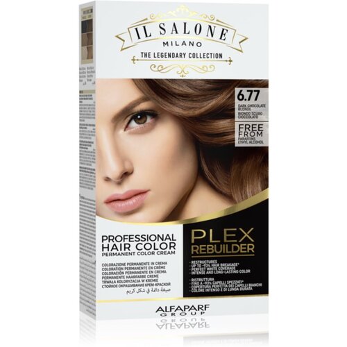 ALFAPARF MILANO Il Salone Milano Plex Rebuilder permanentna barva za lase odtenek 6.77 - Dark Chocolate Blonde 1 kos Slike