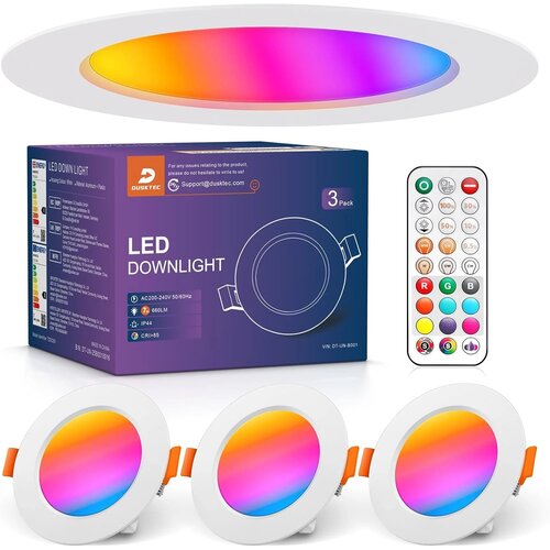 DUSKTEC 3x 91mm RGB LED vgradna svetilka Slike