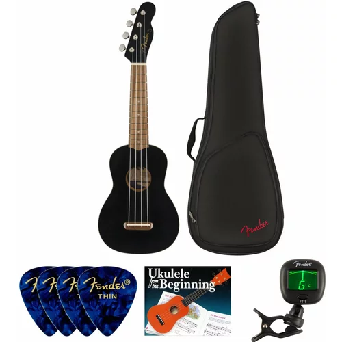 Fender Venice Soprano Ukulele WN Black SET Soprano ukulele Črna