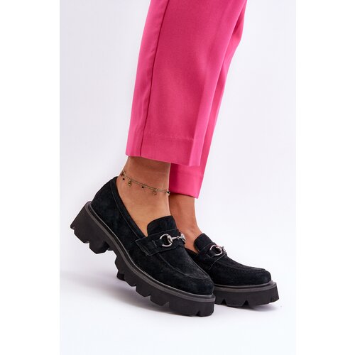 VINCEZA Massive Women&amp;#039;s Suede Moccasins Black Neloria Slike