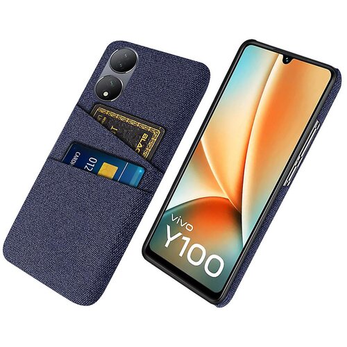 INORCO Ovitek za telefon z dvema režama za kartice za vivo Y100 5G, trdi računalnik + ovitek za mobilni telefon iz blaga, (22036303) Slike