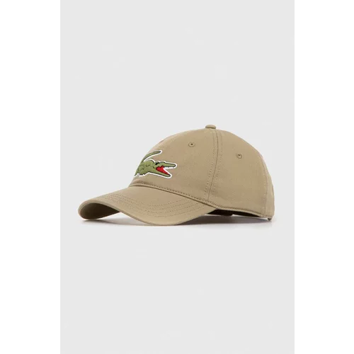 Lacoste Bombažna bejzbolska kapa rjava barva