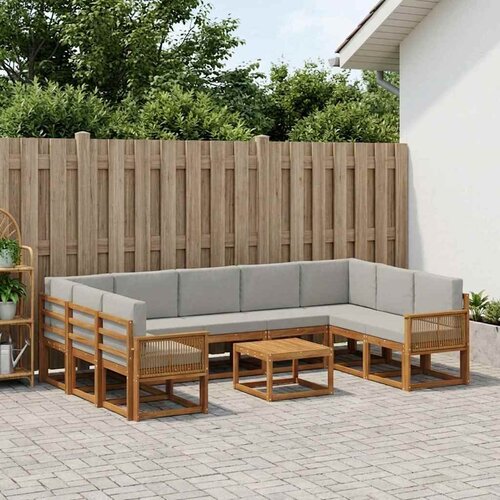  Set vanjskih sofa 10 kom. Prirodna i svjetlosiva Cijene