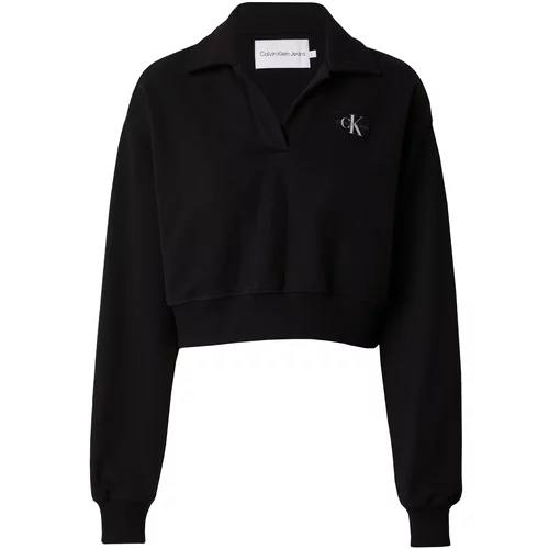 Calvin Klein Jeans Sweater majica crna / bijela