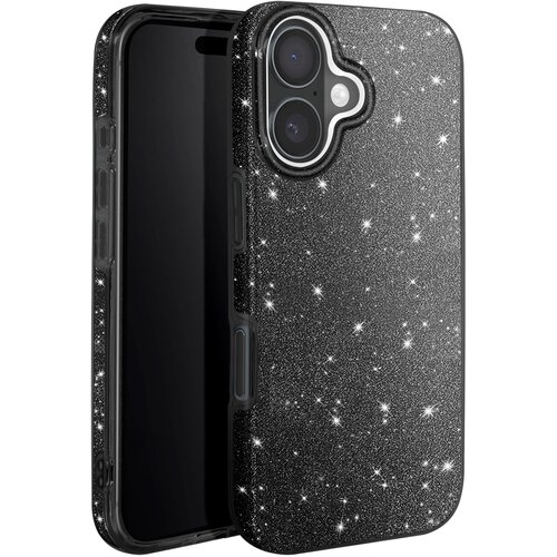 AVIZAR Ohišje z bleščicami za iPhone 16 Odporen na udarce Glitter, Črna, (5000011279) Cene