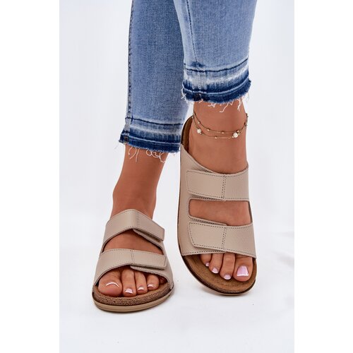 Inblu Leather Women&amp;#039;s Slippers Beige Slike