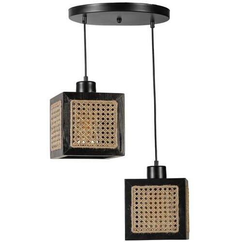 Opviq kumsal 2 li tepsili siyah rattan avize rattanblack chandelier Cene