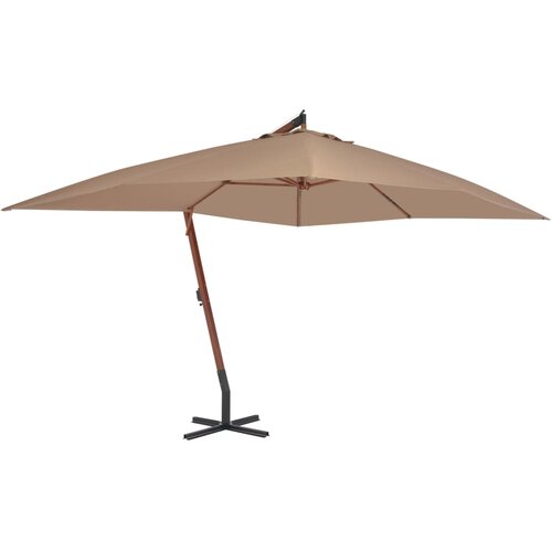 VidaXL previsni senčnik z lesenim drogom 400x300 cm taupe Slike