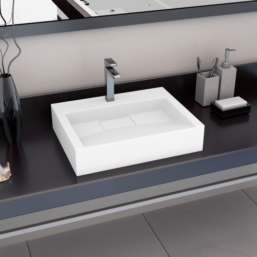 VidaXL umivalnik 60x38x11 cm liti mineral/ liti marmor bel Slike