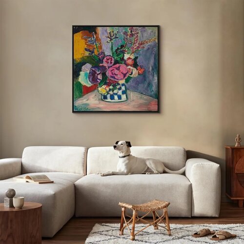  Slika - Henri Matisse &amp;ndash; Peonies 40x40 U crnom drvenom okviru Slike