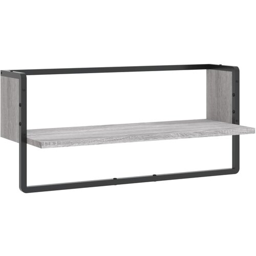 Maison Chic Stenska polica - Viseča Polica s prečko siva sonoma 65x25x30 cm, (21758796) Slike