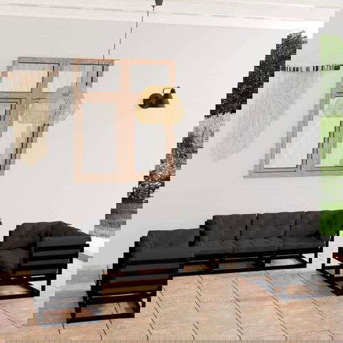  7-dijelna vrtna garnitura od masivne borovine s jastucima Cijene