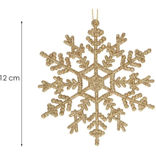 springos set božićnih ukrasa &ldquo;Snježne pahulje&rdquo;, 12 cm, 3 kom, zlatne Cijene