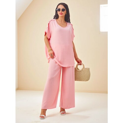 Resti Women's cotton set with short sleeves and wide trousers Cijene