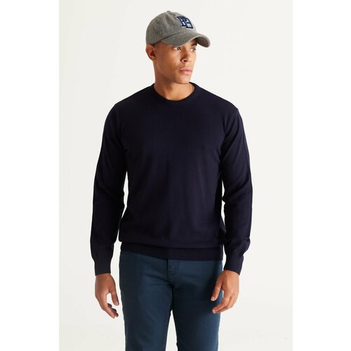ALTINYILDIZ CLASSICS Men's Navy Blue Standard Fit Normal Cut Crew Neck Knitwear Sweater. Slike