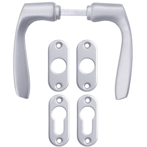 Madras doo Beograd Kvaka MILA za metalna vrata, srebrna  BANE (1600.12.218) Cene