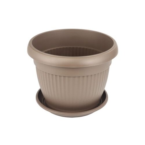 PLASTOFLEX Saksija sa podmetačem mediteran FI14 mocca Slike