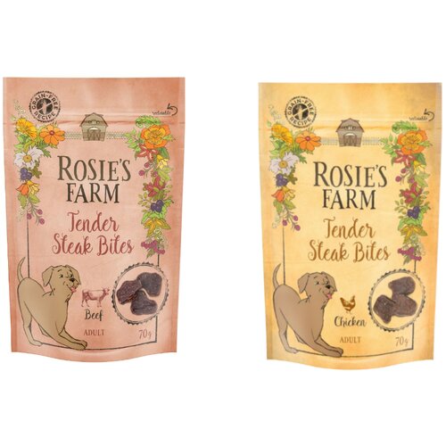 Rosie's Farm Snacks probno pakiranje - 2 x 70 g: piletina, govedina Cijene