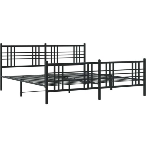 VidaXL Metalni okvir kreveta uzglavlje i podnožje crni 183x213 cm Slike