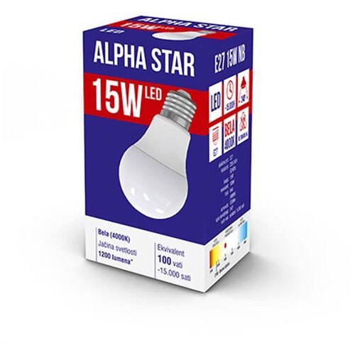 Alpha Star E27 15W NB LED Sijalica 4000K/1200Lm/220V,Bela Cene