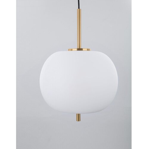 Nova Luce Bela/medeninasta steklena viseča svetilka &amp;oslash; 30 cm Lato &amp;ndash; Slike