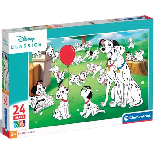 Clementoni Disney+klasici: 101 Dalmatinac 24-dijelna maxi supercolor slagalica - Cene