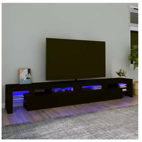  TV omarica z LED lučkami črna 280x36,5x40 cm