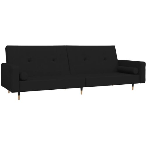 Maison Chic kavč - Sofa - Kanape dvosed z ležiščem in dvema blazinama črn žamet, (21727648) Cene