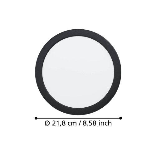 Eglo 901389 - led ugradno stropno svetlo fueva LED/18,5W/230V prečnik 21,6 cm crna Slike
