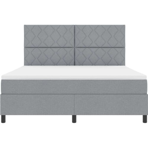 VidaXL box spring krevet s du&amp;scaron;ekom svjetlosivog super king tkanine Slike