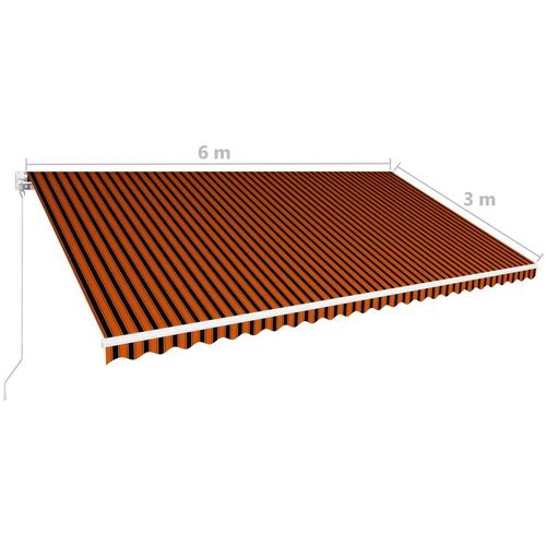  Tenda na ručno uvlačenje 600 x 300 cm narančasto-smeđa Slike