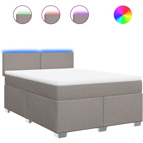 vidaXL Box spring postelja z vzmetnico taupe 140x190 cm blago, (21309227) Cene