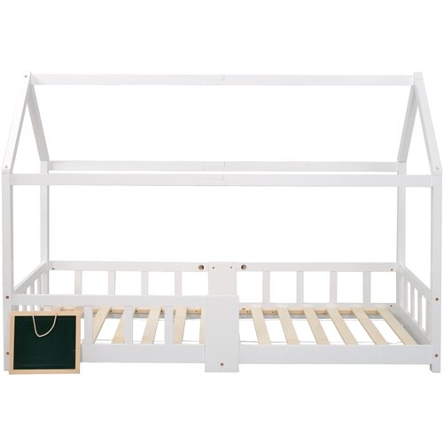Lumor Postelja v obliki hiške 90x200 cm iz masivnega lesa - z magnetno tablo - bela, (22155787) Cene