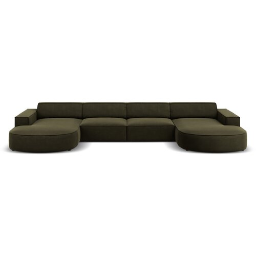 Micadoni Home Zelena žametna kotna zofa (v obliki črke U) Jodie - Micadoni Home Slike