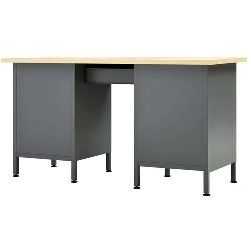 VidaXL Delovna miza črna 160x60x85 cm jeklo Slike