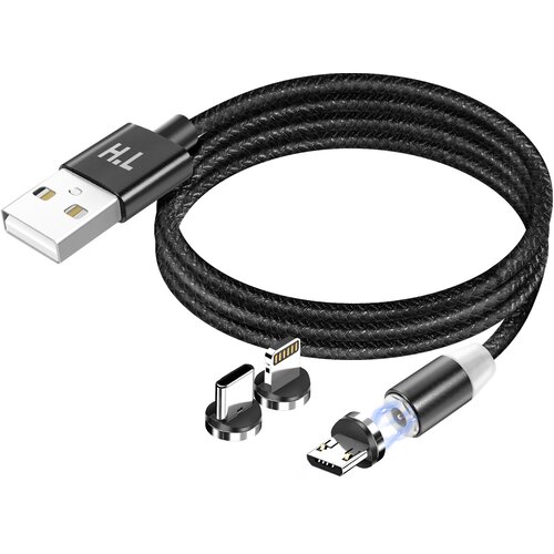 AVIZAR Magnetni kabel 3-v-1 USB-C / Lightning / Micro-USB na USB-A 1m, Črna, (5000191859) Cene