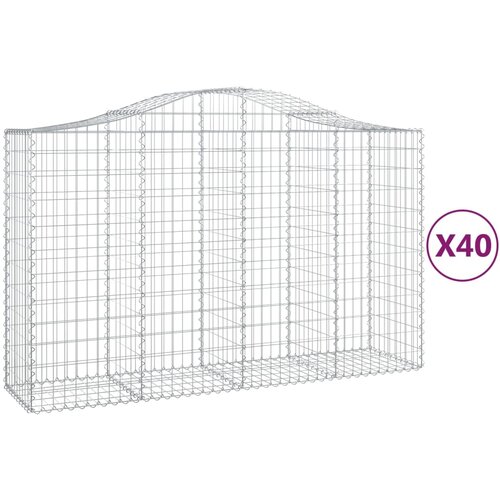  Lučne gabionske ko&amp;scaron;are 40kom 200x50x120/140cm pocinčano željezo Slike