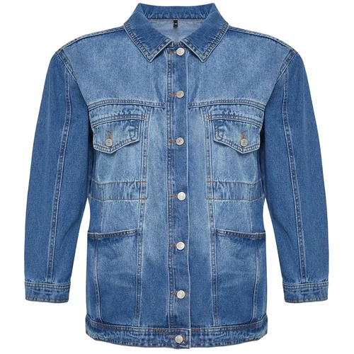 Trendyol Curve Blue Oversize Denim Jacket